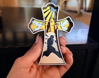 Unique Multi Layered Wooden Cross Decor: A Symbolic Expression of Faith