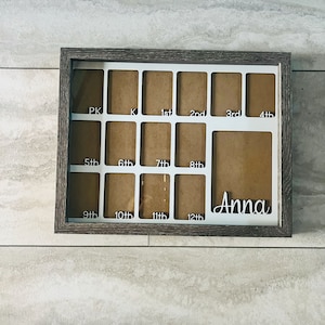 Custom PK-12 Horizontal Photo Frame for Children - K through Graduation School Frame
