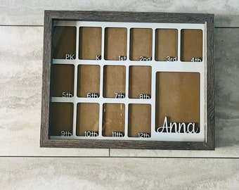 Custom PK-12 Horizontal Photo Frame for Children - K through Graduation School Frame