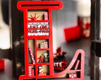 Book Lover Miniature Bookshelf - Book Shelf Sitter, Gift for Book Nook, Mini Decor
