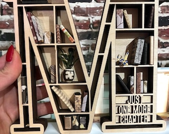 Book Lover Miniature Bookshelf - Book Shelf Sitter, Gift for Book Nook, Mini Decor