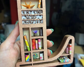 Personalized Initial Miniature Bookshelf for Book Lovers, Unique Reading Gift, Mini Decor