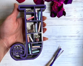 Custom Letter Initial Book Lover Miniature Bookshelf - Perfect Gift for Book Enthusiast Friends