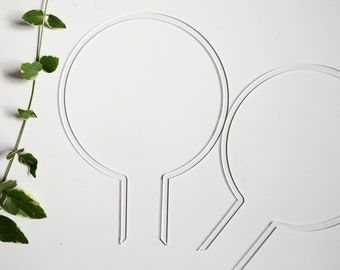 Round Clear Acrylic Plant Trellis Stake - Great Plant Gift, Plant Accessories, Crawling/Climbing Plants, Vines