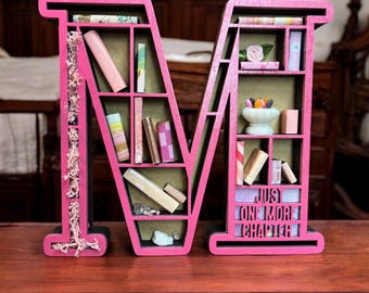 Book Lover Miniature Bookshelf - Book Shelf Sitter, Gift for Book Nook, Mini Decor