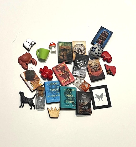 Miniature Bookshelf Customizations ONLY - 5 Custom Book Covers and 5 Icons