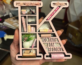 Book Lover Miniature Bookshelf - Book Shelf Sitter, Gift for Book Nook, Mini Decor