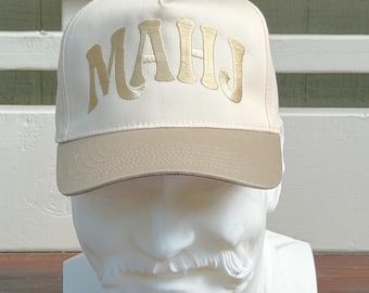 Mahj Cream Trucker Hat, Mahjong