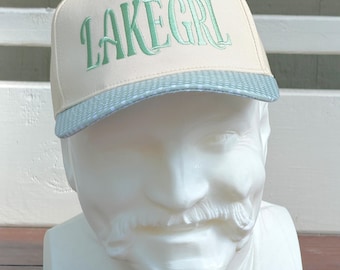 LAKEGRL Embroidered Hat, Lake, Summer