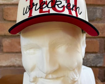 Wreck 'Em Tech Canvas Trucker Hat; Texas Tech, Lubbock