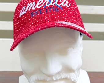 America Script Bow Embroidered Hat