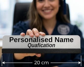 Personalised Graduation Gift Desk Name Plate UK, Custom Degree Nameplate award, BSc MSc MBA LLB (Hons)Plaque, Class of 2026 Graduate Present
