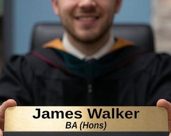 Graduation Gift Desk Name Plate, Custom Degree Nameplate Award, Masters - PHD Diploma Class of 2026 Graduate Brother Personalised Gift- UK
