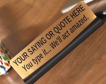 Custom Metal Desk Name Plate Funny Office colleague Gift