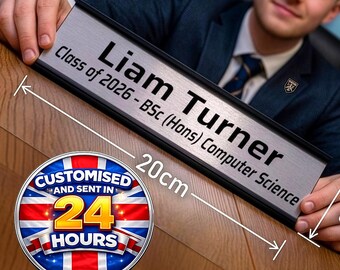 Graduation Desk Name Plate Personalised – Custom Degree Plaque Gift