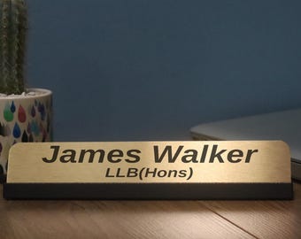 Personalised Solicitor Desk Name Plate, Custom Legal Office Sign, Law Graduation Gift