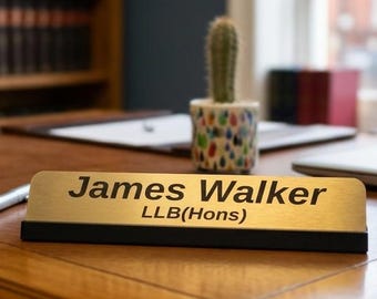 Personalised Solicitor Desk Name Plate uk, Lawyer Nameplate Gift, LLB LPC SQE Law Graduation Gift, Custom Legal Office Desk Sign