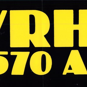 WRHD 1570 AM Bumper Sticker, Riverhead, 1980s Popular Standards/Big Band Radio Station, Long Island. (Today WFTU.)