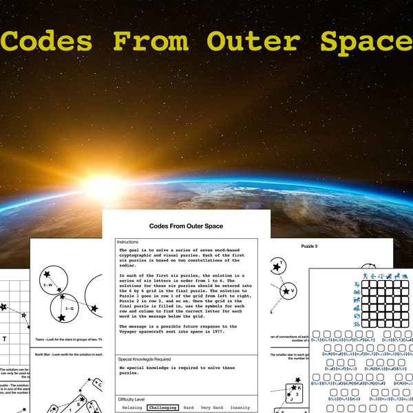 Codes From Outer Space - visual and cryptographic puzzles