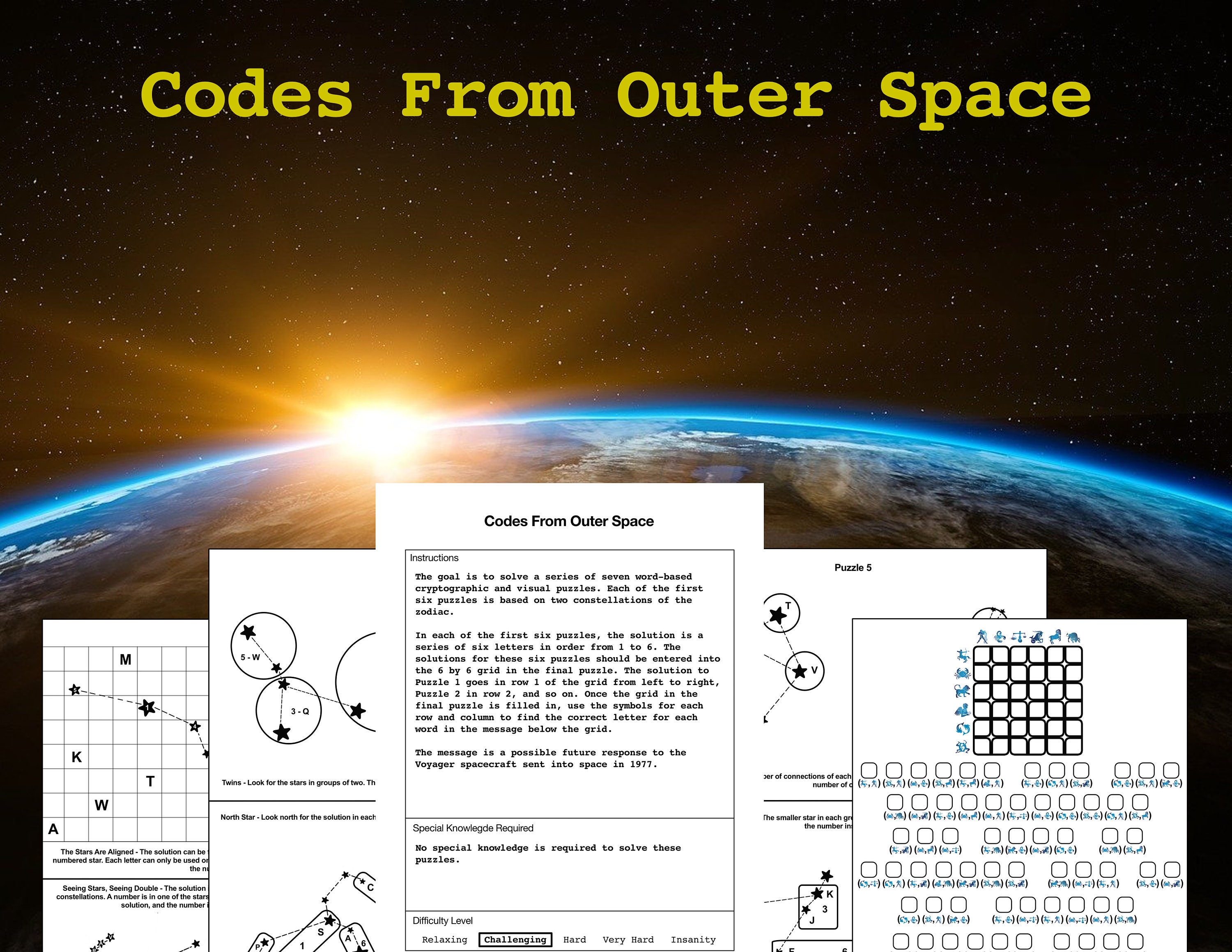 Codes From Outer Space - Visual and Cryptographic Puzzles - Etsy