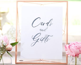 Cards and Gifts - Wedding Sign - Gifts Table - Printable File - Digital Download - DIY - Brush Lettering - Watercolor Lettering