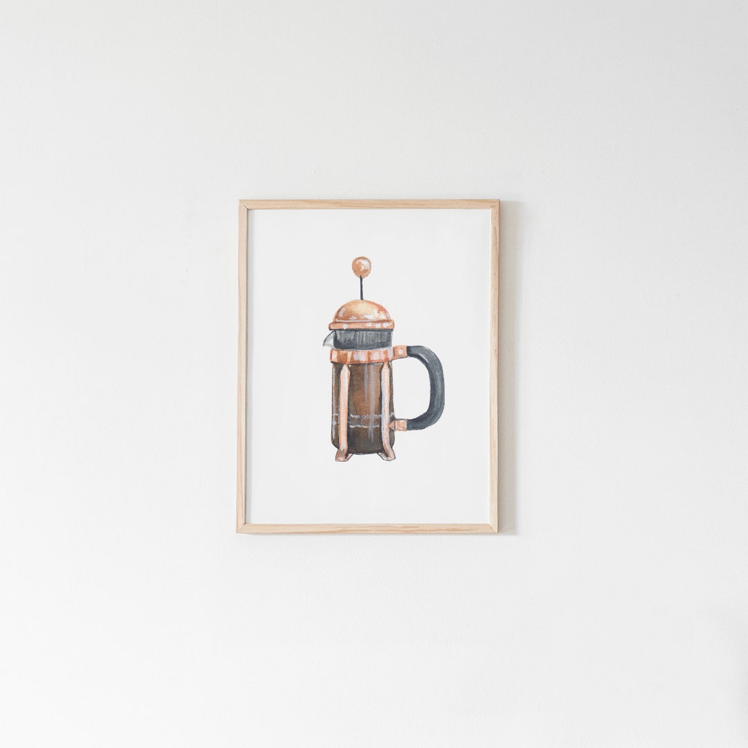PRINTABLE French Press Art Print Coffee Print Coffee Art Etsy