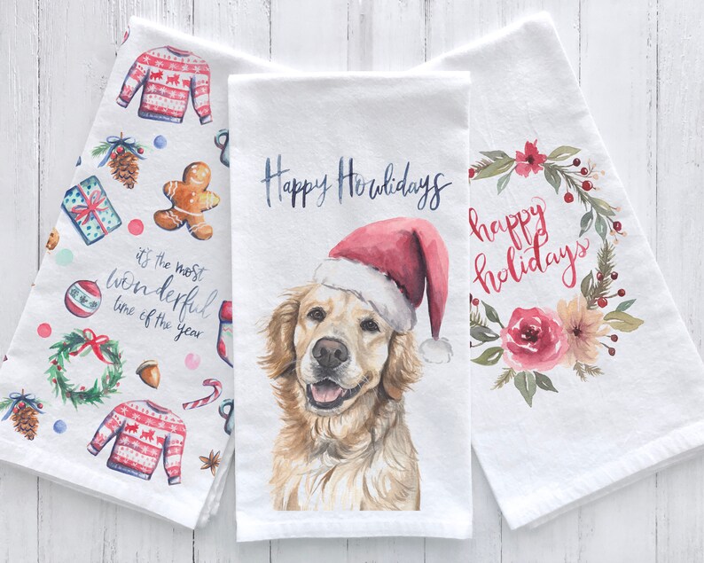 Most Wonderful Time of the Year Towel Holiday Towel Flour Sack Towel Kitchen Towel Tea Towel image 3