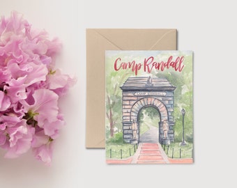 Camp Randall - Madison, Wisconsin - Greeting Cards - Single Card - Hand Painted Watercolor - A2