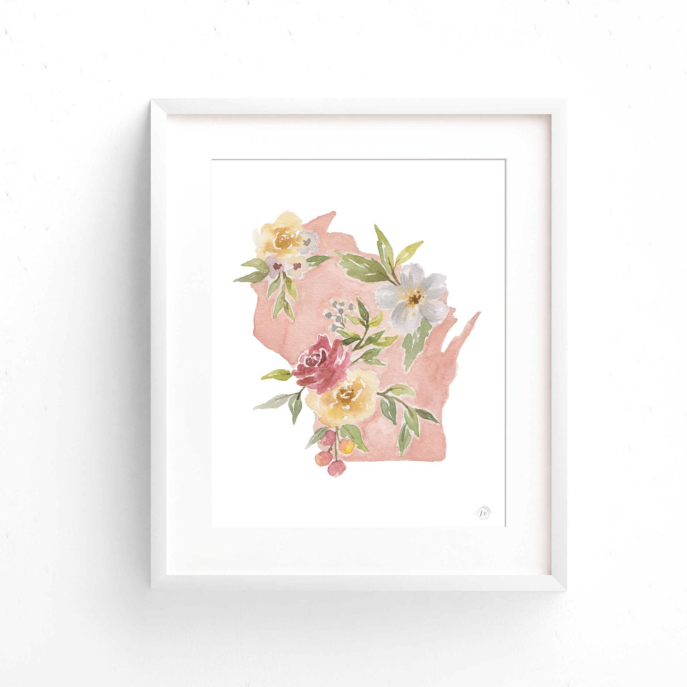 Wisconsin State Floral Print Watercolor Prints | Etsy