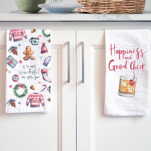 Most Wonderful Time of the Year Towel Holiday Towel Flour Sack Towel Kitchen Towel Tea Towel image 2