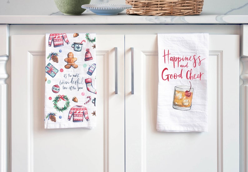 Most Wonderful Time of the Year Towel Holiday Towel Flour Sack Towel Kitchen Towel Tea Towel image 2