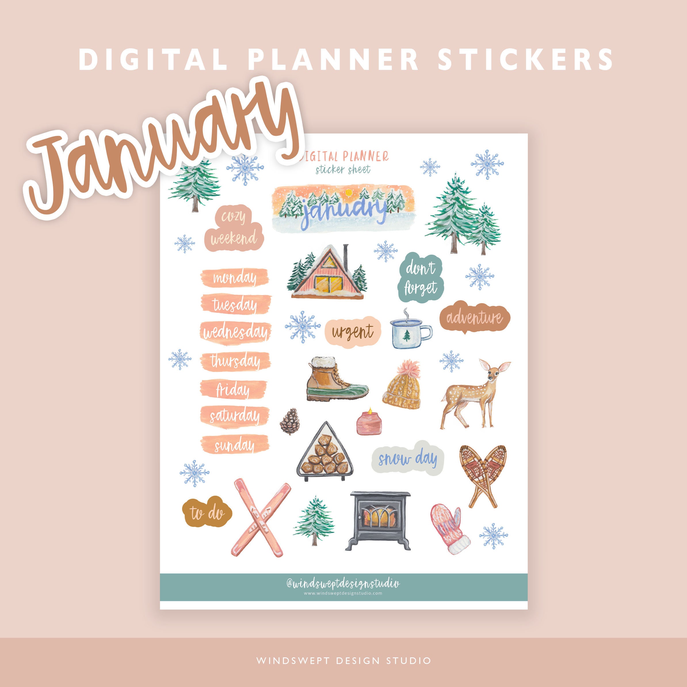 Free Holiday Planner Stickers. Free digital downloads - MY COZY