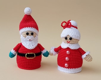 Santa Claus doll 2pcs Christmas decorations toy home decor Xmas ornaments holidays Mini doll Mrs Santa Claus Amigurumi  Fireplace decoration