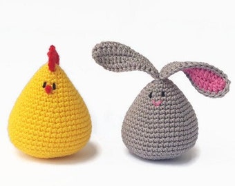 Easter chick bunny 2 pcs Easter table décor Crochet Bunny Chick Easter toy child Easter decor Knit Easter handmade Easter animal Easter gift