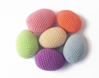 Easter Eggs 6pcs Easter table decor toys for kids Crochet spring decor Easter home decor stuffed Eggs knitted Easter gift baby handmade