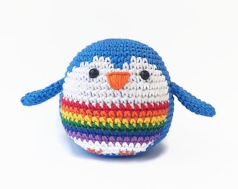 Pride item LGBT Penguin toy Pride funny gift Crochet amigurumi Pride flag Soft animals Plushie Christmas Gift handmade Crochet LGBTQ+