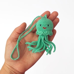 Rear View Mirror Cute Car Accessory Jellyfish Crochet Car