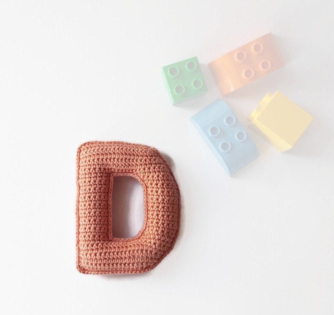 Knitted Letter D 4 Personalized gift for newborn Crochet Etsy