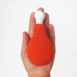 Crochet food Chicken leg 1 pc Amigurumi food Kitchen decor crochet toy Play food Meat toy Kitchen food toy Food soft toy Knitted food