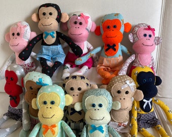 Mini Monkeys Too - Pretty little 'girl' monkeys for the 'monkey' in your life!, wearing a cute bow in their hair