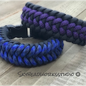 PURPLE or BLUE PARACORD | Survival Paracord Bracelet  | Macrame Bracelet | Woven Bracelet | Handmade | Unique | Gift for Him or Her