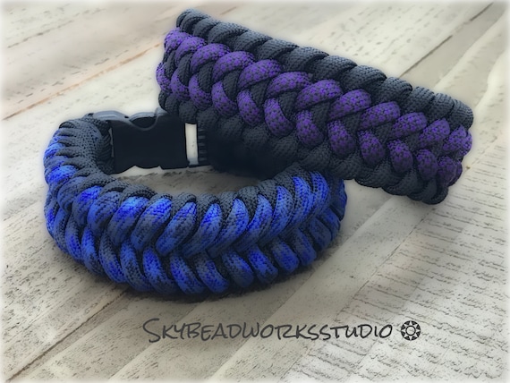 PURPLE or BLUE PARACORD Survival Paracord Bracelet Macrame Bracelet Woven  Bracelet Handmade Unique Gift for Him or Her -  Canada