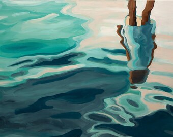 Reflexiones matutinas, impresión giclée - Arte acuático firmado