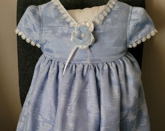 Blue organza empire line dress