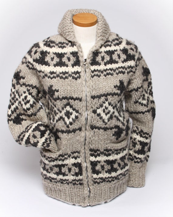 Cowichan Sweater Jacket Handknit Canadian New | Etsy Canada