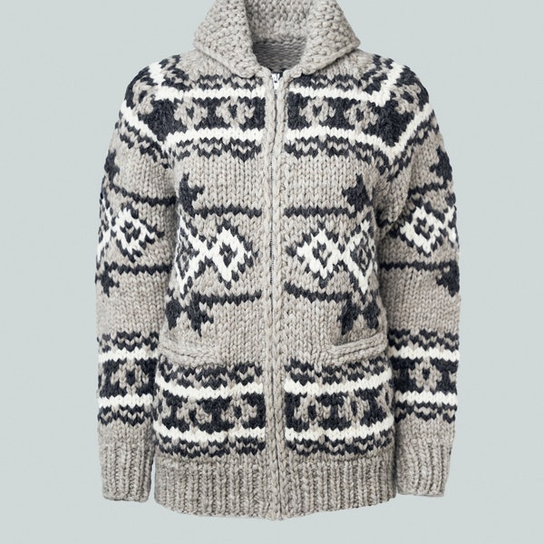 Cowichan Sweater Jacket Handknit Canadian New