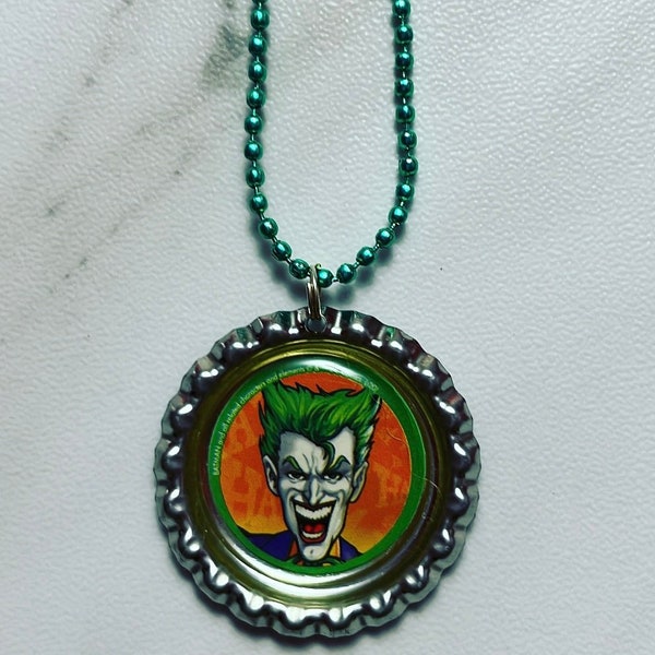 Joker Bottle Cap Necklaces, Joker Necklaces, Bottle Cap Necklaces