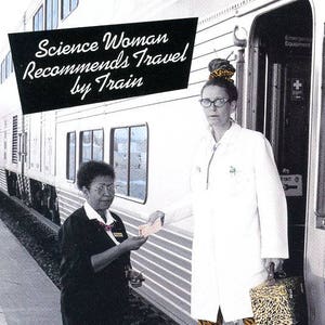 5 Postkarten - Science Woman empfiehlt Reisen mit dem Zug