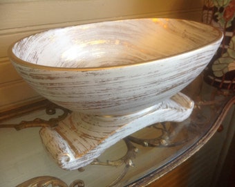 1950 Royal Haeger Bowl Tweed Pattern 22 Karat Gold
