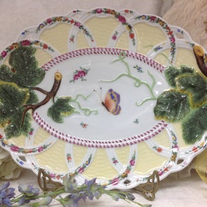 Vintage Chelsea House Platter, Decorative Butterfly Reticulated Platter with Dimensional Design